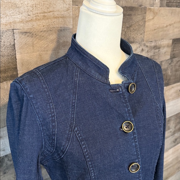 White House Black Market Denim Jacket with mandarin collar Size 4 - Picture 5 of 16